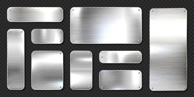 Custom metal tags and nameplates in different shapes and finishes